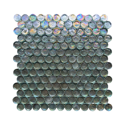 Malibu Turquoise Penny 12.25x12.25 Glass Mosaic