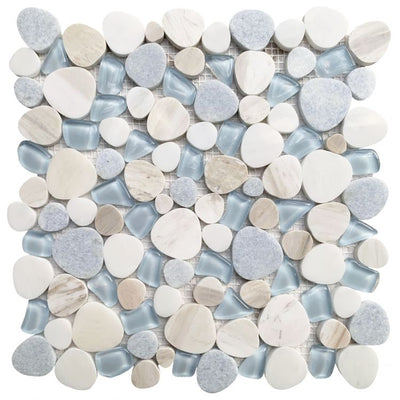 Peach Sky 12 x 12 Marble and Glass Mosaic