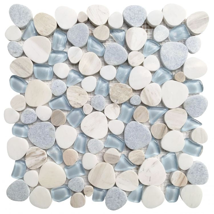 Peach Sky 12 x 12 Marble and Glass Mosaic
