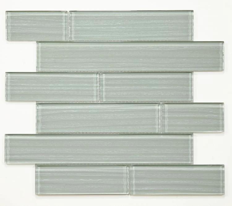 Casale Silver Grey Glass Mosaic tile by Tilehouz, 11.75x11.75 in sheets for walls and ceilings