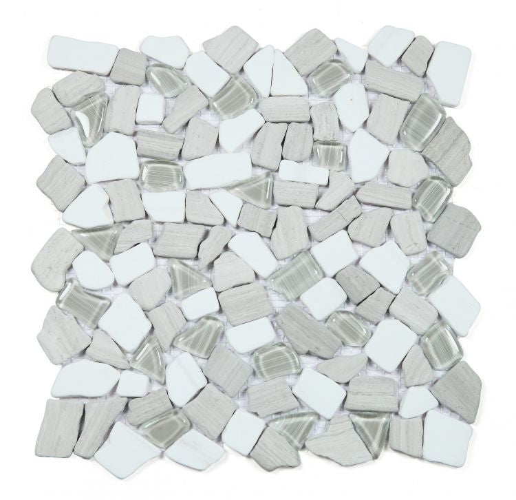 Pebble Loft 12 x 12 Glass & Marble Mosaic