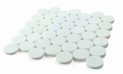 Bianco Dolomite Large 2” Penny Mosaic Honed