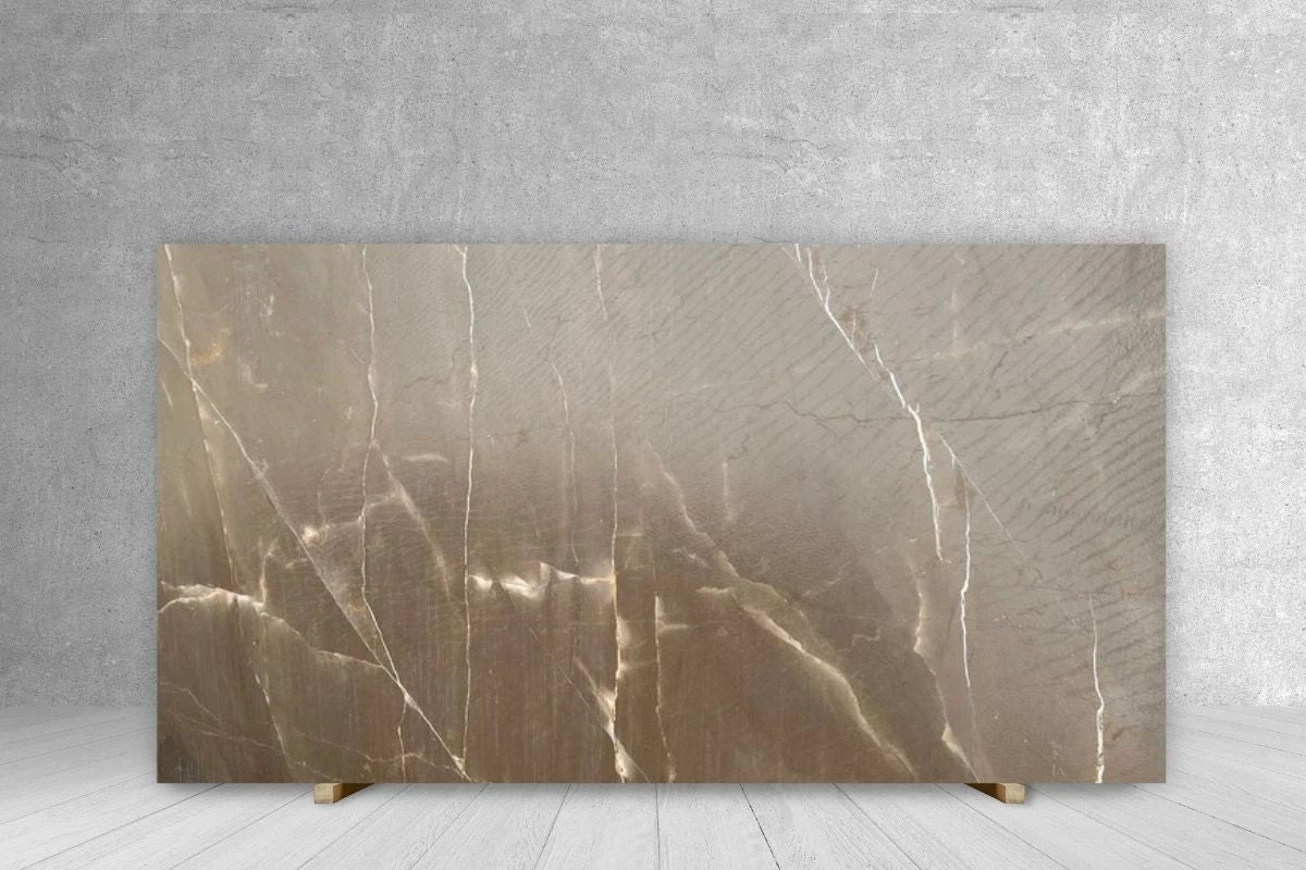 Marble slab Tilehouz bronze Amani antiqued 109 x 66, 3/4 in countertop slab