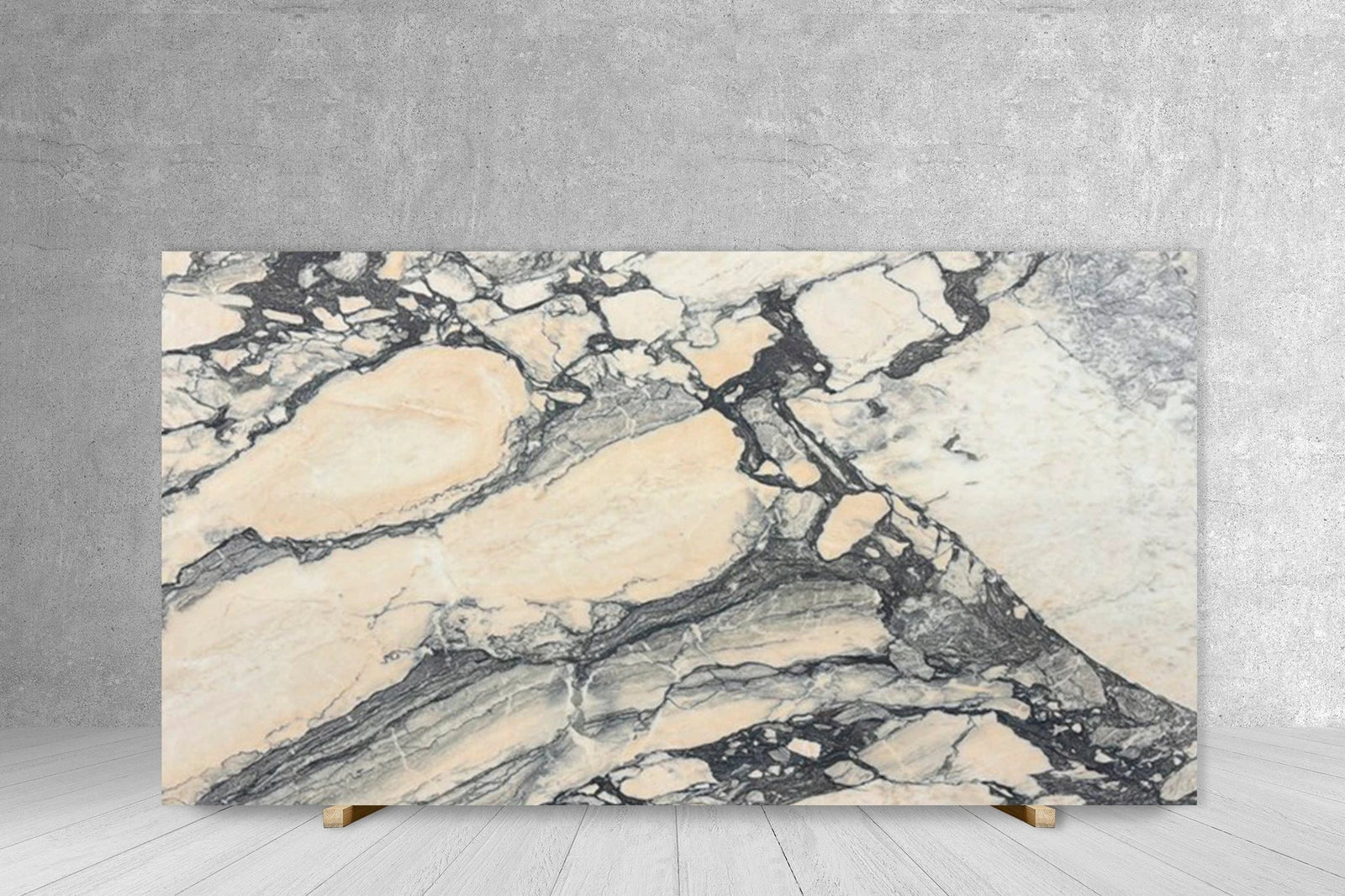Tilehouz Marble Calacatta Viola Antico extra-honed slab countertop, cream with gray veining, 117x76 cm