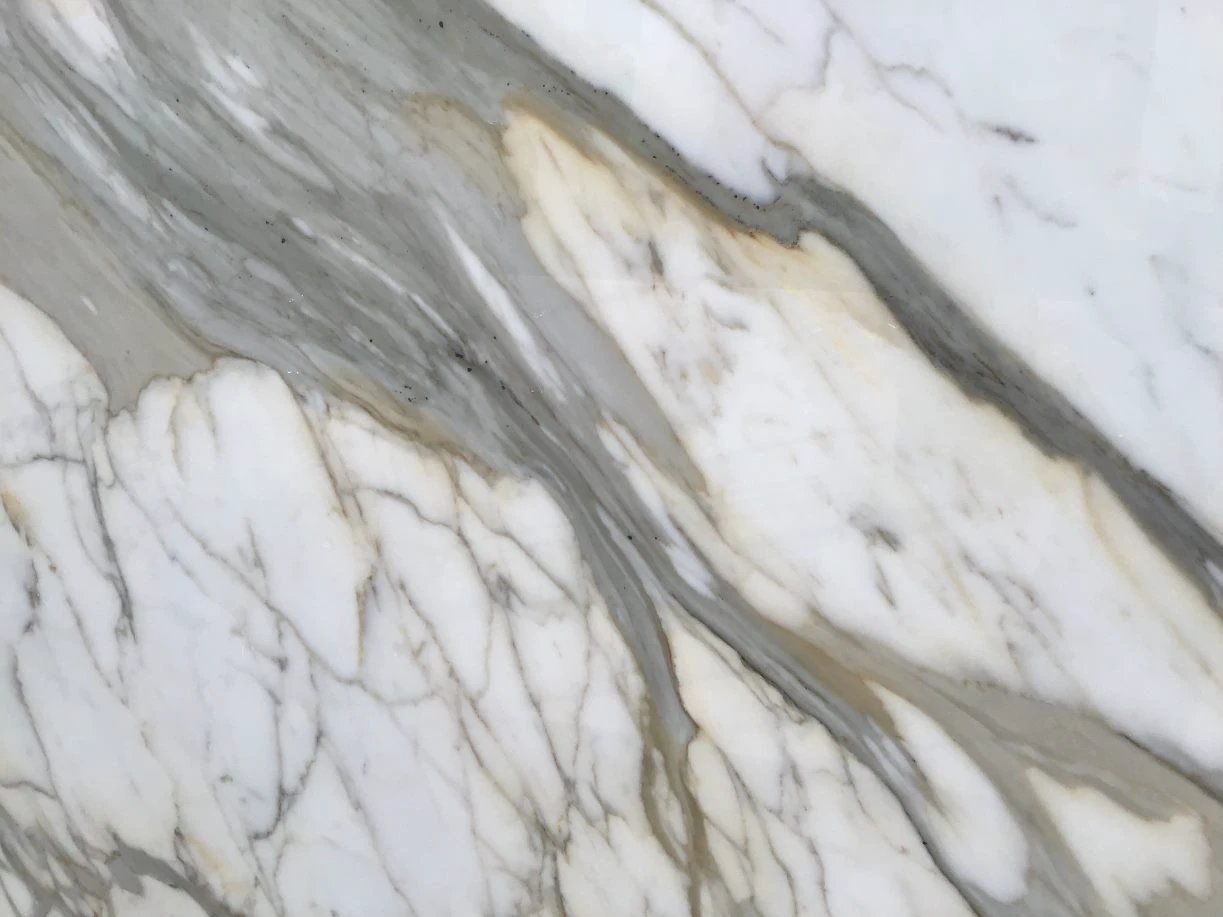 Calacatta Betogli marble slab by Tilehouz, white with gray veining, dual honed & polished, 138x74