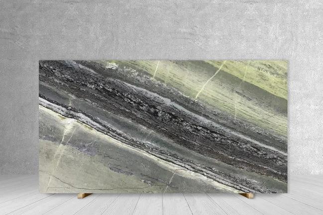 Marble slab, Irish Green Olive, polished, 71 x 32 inches, 3/4 inch thick
