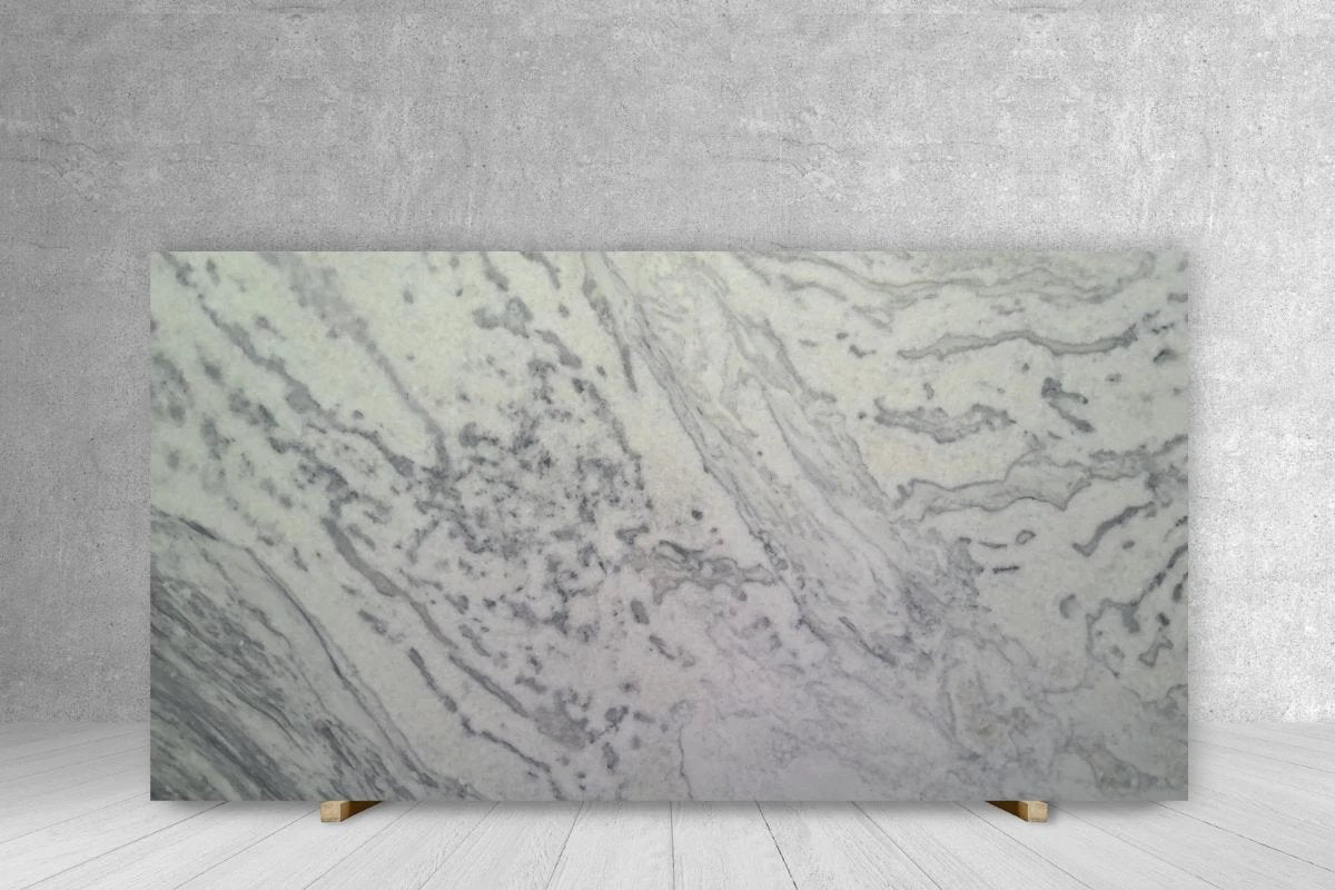 Tilehouz Marble White Super Leather Slab 3/4, 105 x 63 countertop