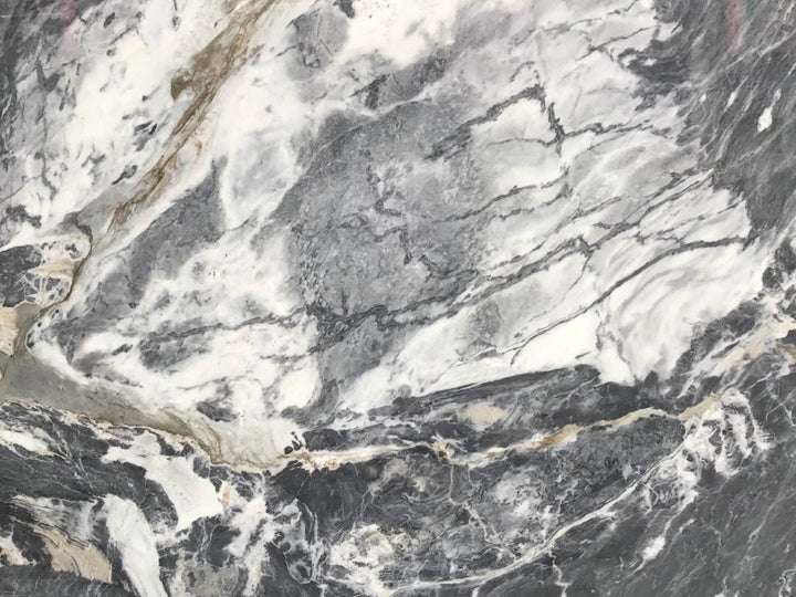 Marble slab Aurora Grigia polished; gray/white veining; Tilehouz countertop 118 x 67