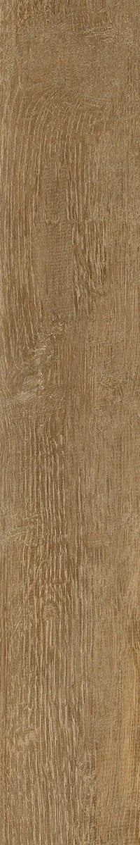 Greenwood Noce porcelain tile by Tilehouz, wood-look brown 3x18.