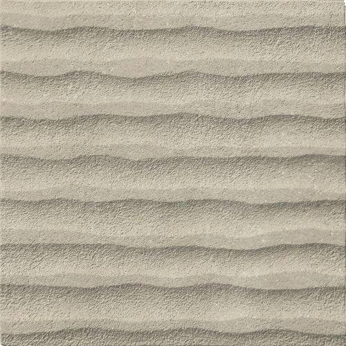 Terracreta Rilievo Argilla porcelain tile 8x8 in beige with textured ridges
