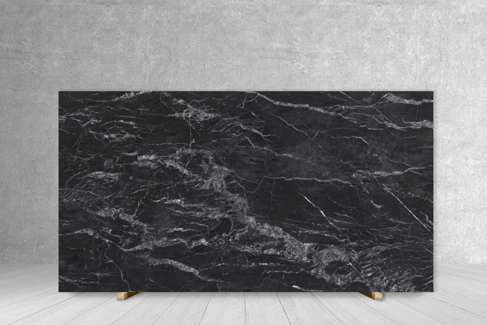 Marble slab Noirblanc polished; black countertop with white veining, 118 x 74