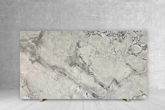 Quartzite slab Super White premium polished countertop by Tilehouz, 129 x 78.