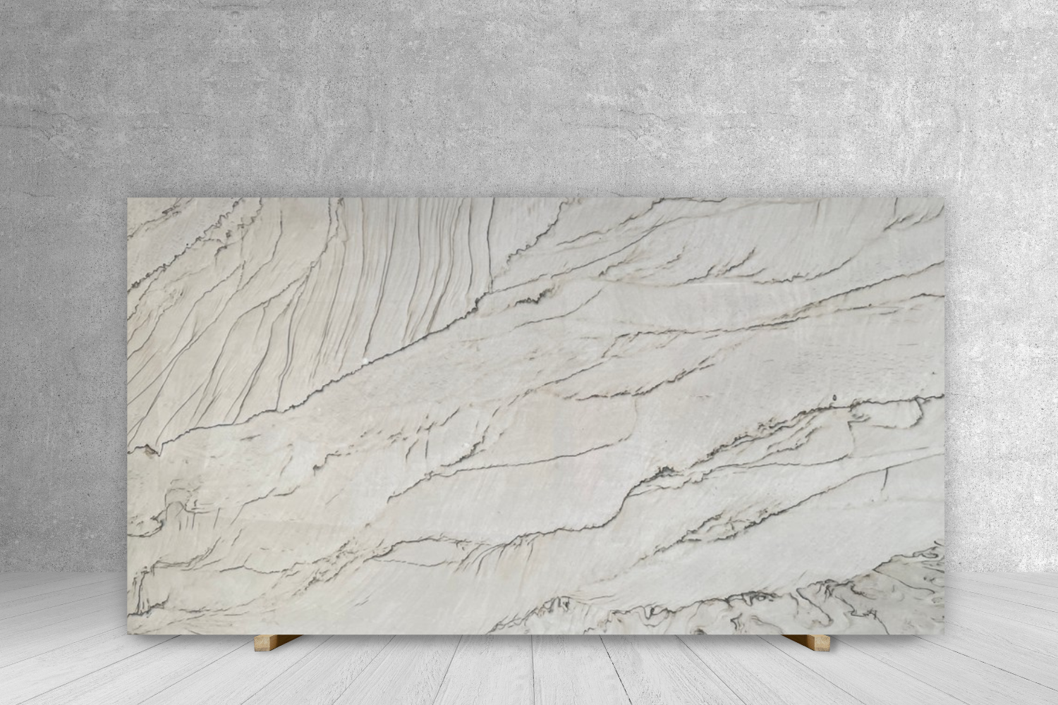 Quartzite slab Tilehouz Kalahari Fenice White Duna, polished countertop slab 126 x 79