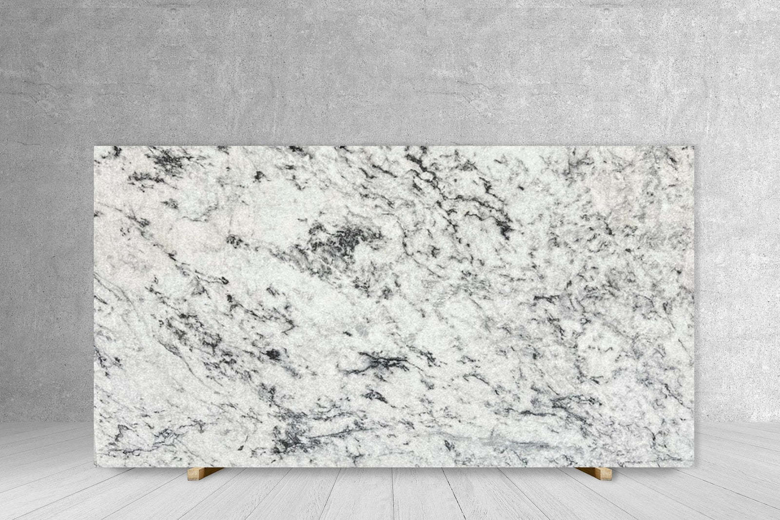 Quarzite Slab Opalite Hydro for countertops; white with dark gray veining, 109 x 69