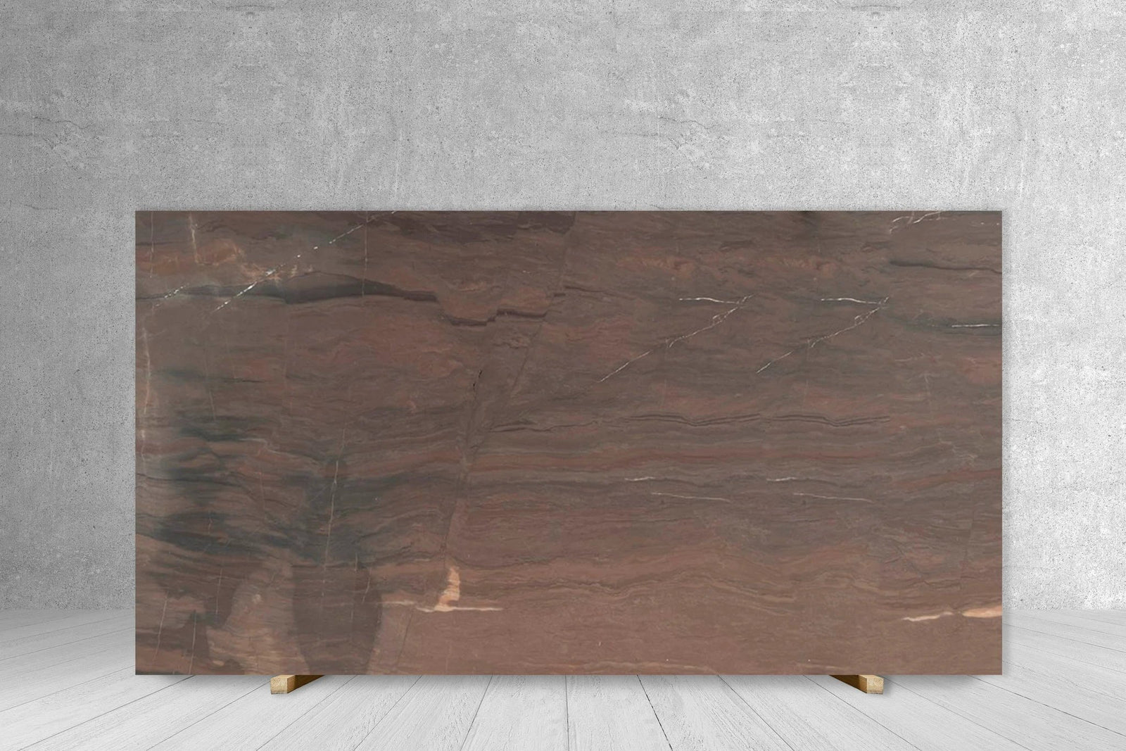 Tilehouz quartzite Duetto leather finish slab, brown leather-look with veining, 111 x 65, 3/4 in thick
