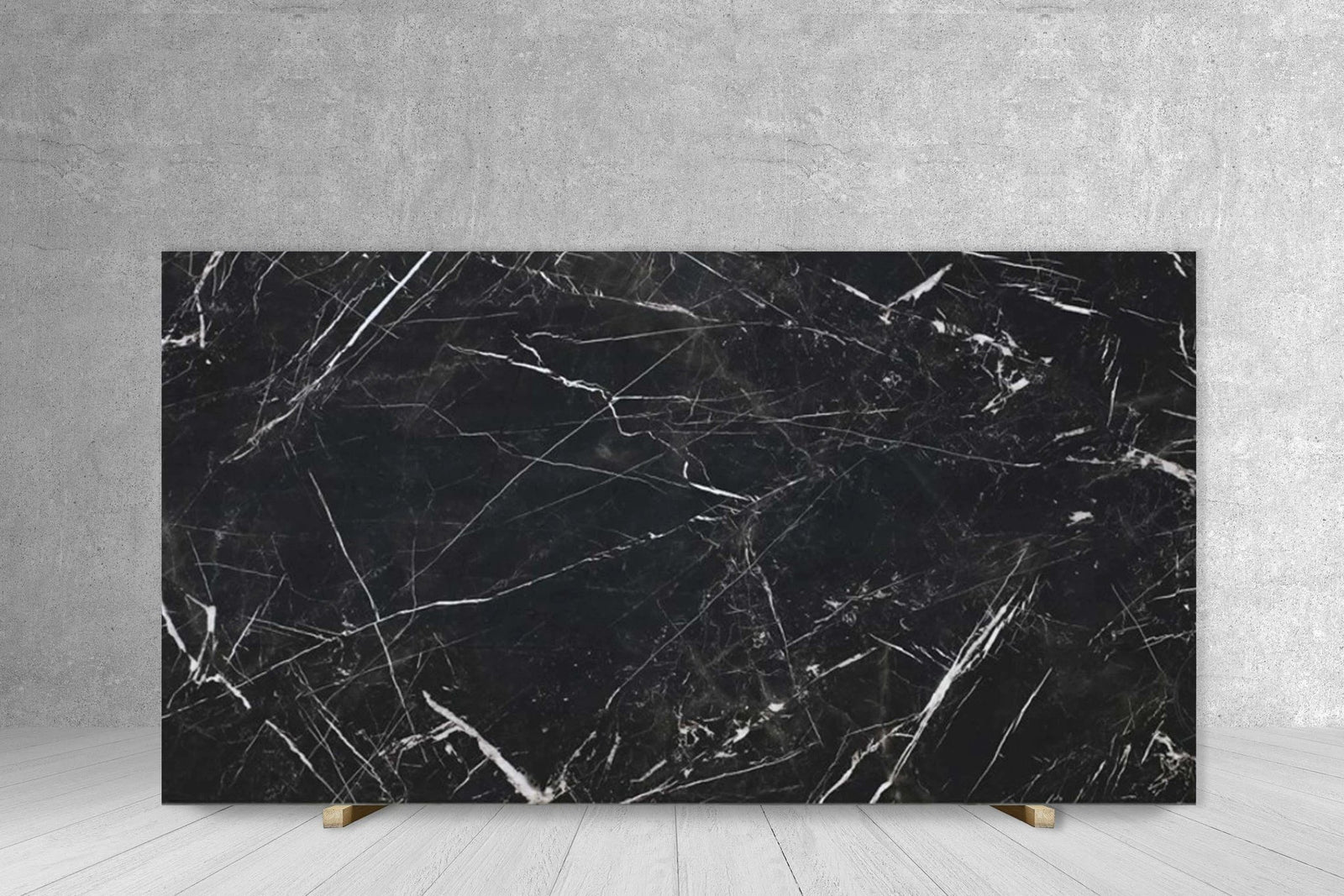 Statuario Nero Tech porcelain slab, polished black with white veining, 127x64, 1/2 in thick, Tilehouz.