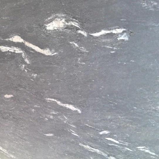 Granite Black Cosmic Leather Slab, Tilehouz countertop, 124 x 77, 3/4 in thick with white veining