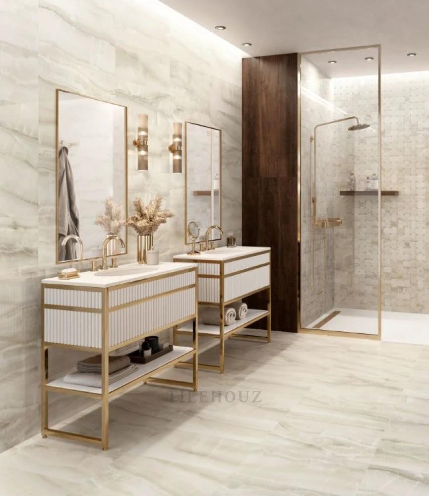 Akoya Ivory Matte 12x24 porcelain tile; ivory matte finish for walls and floors, Tilehouz brand
