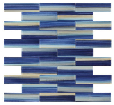 Amazon Ocean 3 X 12 Glass Mosaic Tile