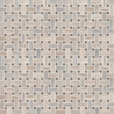 Agoura Marble Polished Basketweave Mosaic