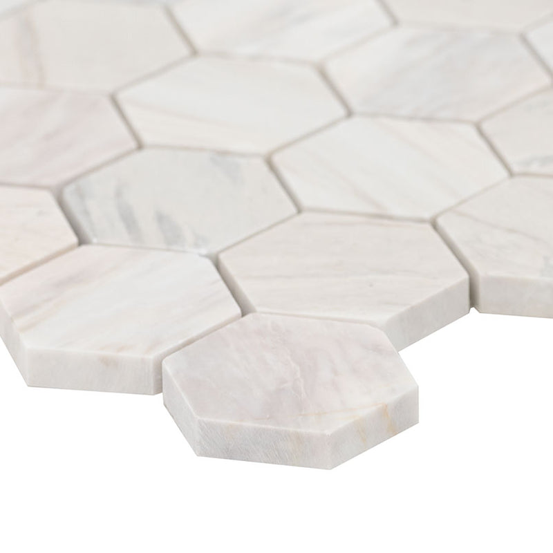 Agoura Marble Polished 2" Hexagon Mosaic