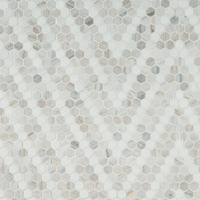 Agoura Marble Polished 1" Hexagon Zig-Zag Mosaic