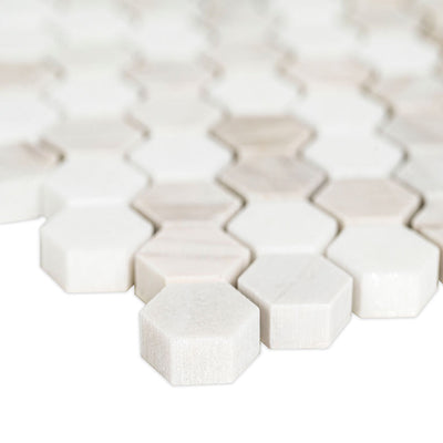 Angora Marble Tibi Polished 1" Hexagon Mosaic