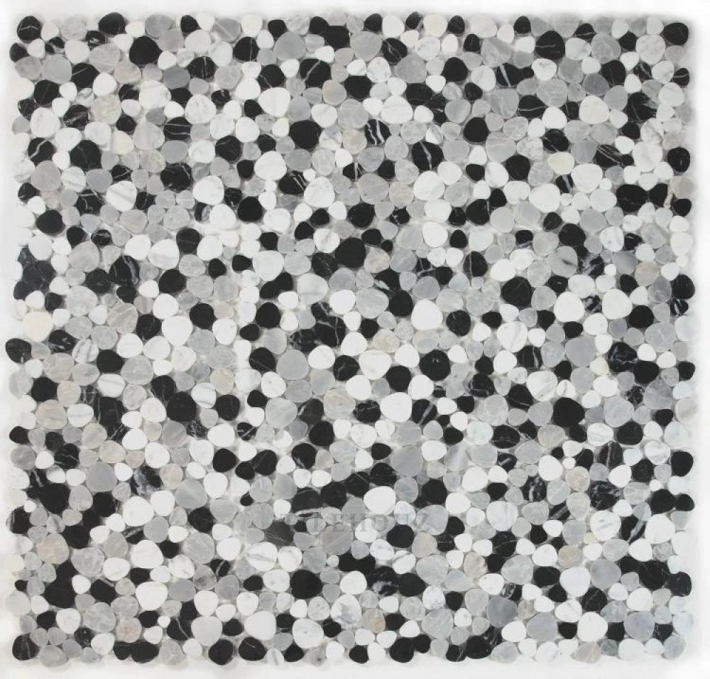 Aphrodite Moonlight marble mosaic tile, 12x12, grayscale wall tile by Tilehouz