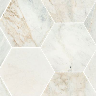 Arabescato Venato White 8"Hexagon Honed Marble