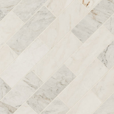 Arabescato Venato White 4 x 12 Honed Marble Tile