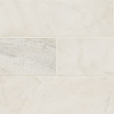 Arabescato Venato White 4 x 12 Honed Marble Tile