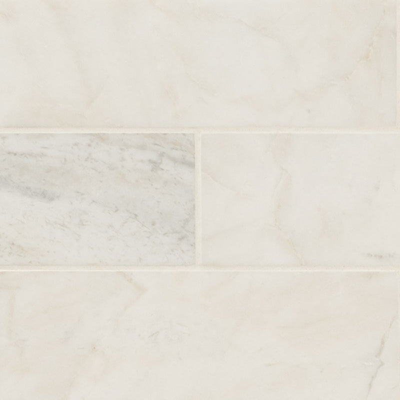 Arabescato Venato White 4 x 12 Honed Marble Tile