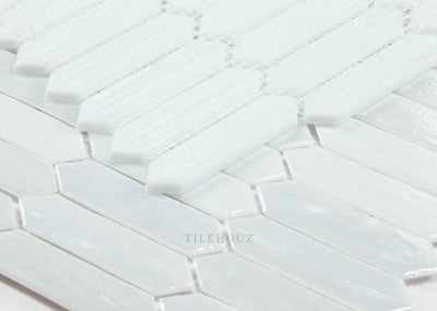 Arrow White Pearl 10.25 X 12.5 Glass Mosaic Tile