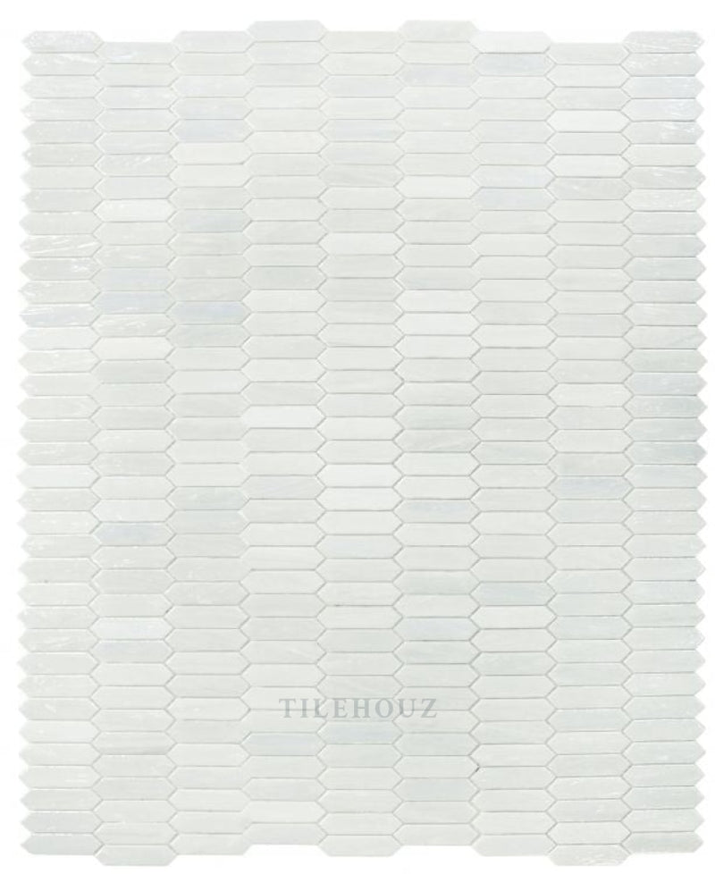 Arrow White Pearl 10.25 X 12.5 Glass Mosaic Tile