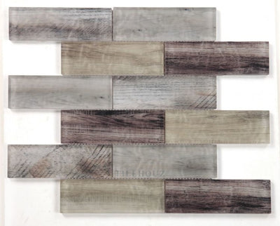 Art Wood Earth 11.75 X Glass Mosaic Tile