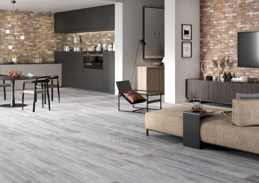 Artwood Bone porcelain tiles 10.5 x 71 in light wood look by Tilehouz