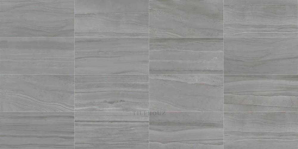 Porcelain Tile Artwork Acciaio 18x36, gray steel-toned wall tile by Tilehouz