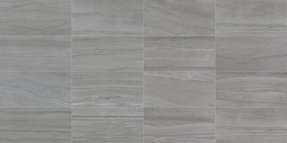 Artwork Acciaio porcelain tile, 24x48, gray steel-toned wall tile for interiors