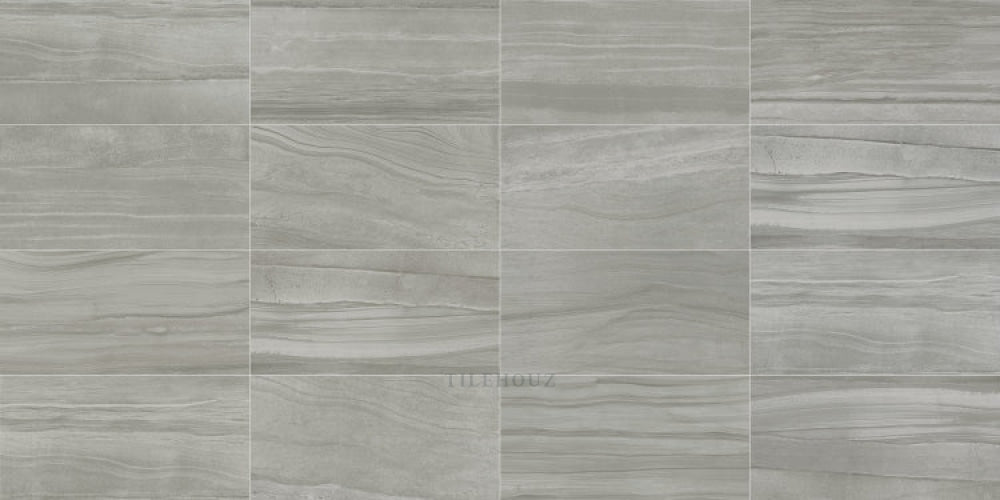 Artwork Platino porcelain tile by Tilehouz, 12x24, gray marble-look wall tile