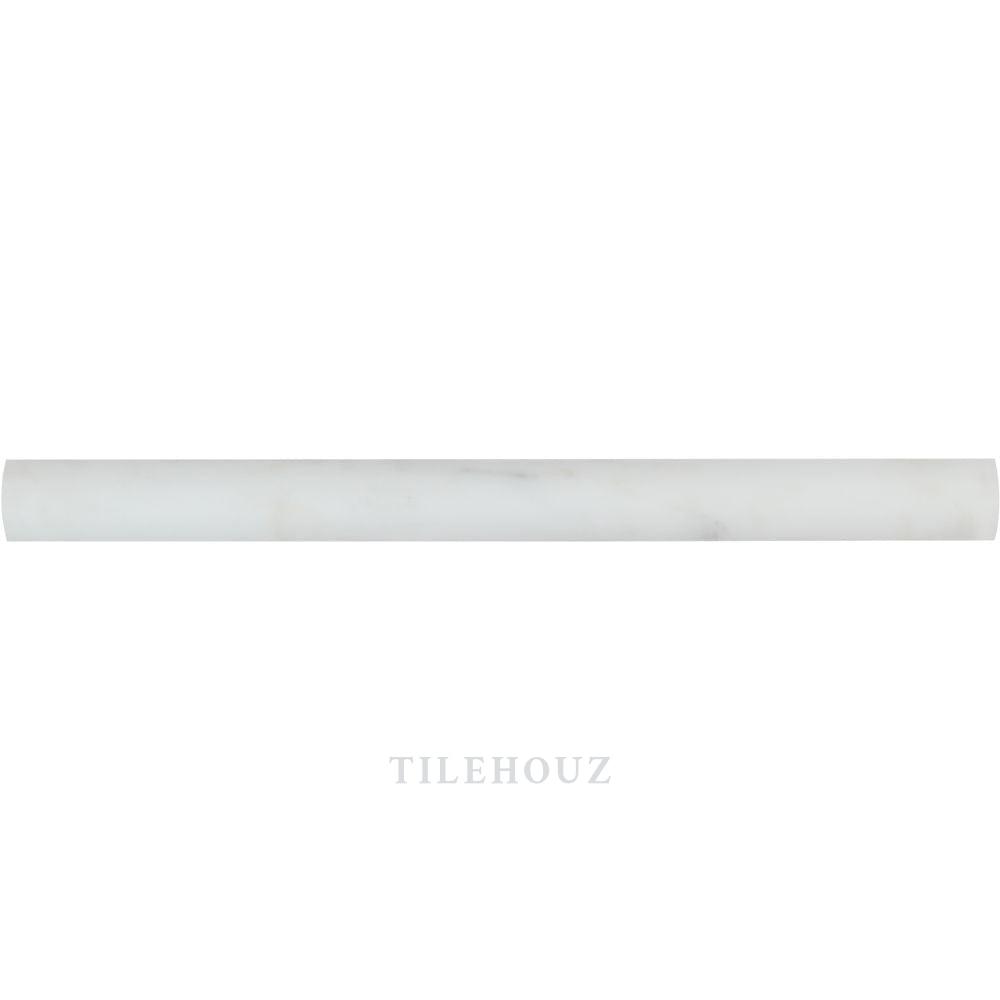Asian Statuary 1x12 marble quarter-round trim by Tilehouz