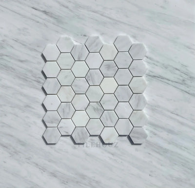 Asian Statuary White 2 Hexagon Mosaic Polished&Honed Marble