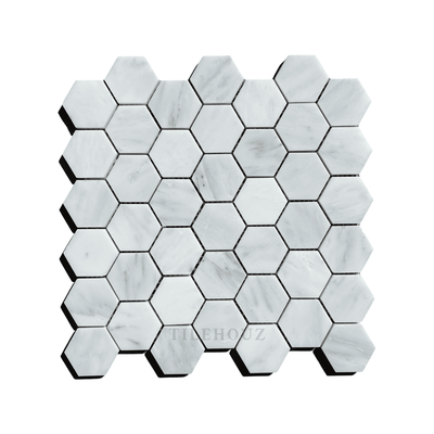 Asian Statuary White 2 Hexagon Mosaic Polished/Honed Wall & Ceiling Tile