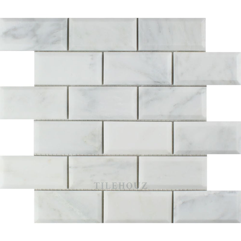 Asian Statuary 2 X 4 Polished/honed Deep-Beveled Brick Mosaic Tile Tiles