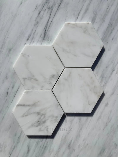 Asian Statuary 6 Hexagon Mosaic Polished&Honed Marble