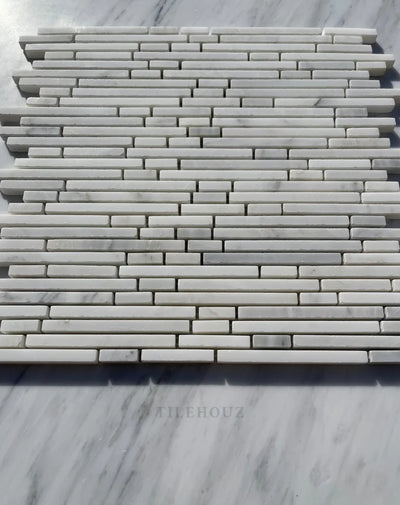 Asian Statuary Bamboo Sticks Mosaic Polished&Honed Marble