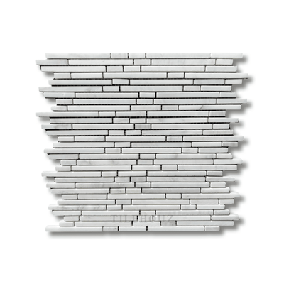 Asian Statuary White Bamboo Sticks Mosaic Polished&Honed