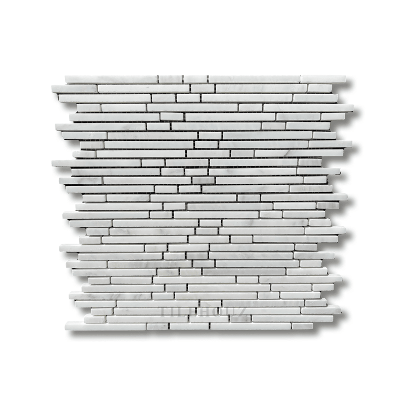 Asian Statuary White Bamboo Sticks Mosaic Polished&Honed