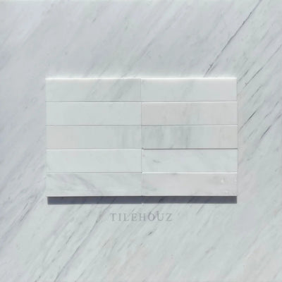 Asian Statuary White Marble 2X8 Tile Polished&Honed