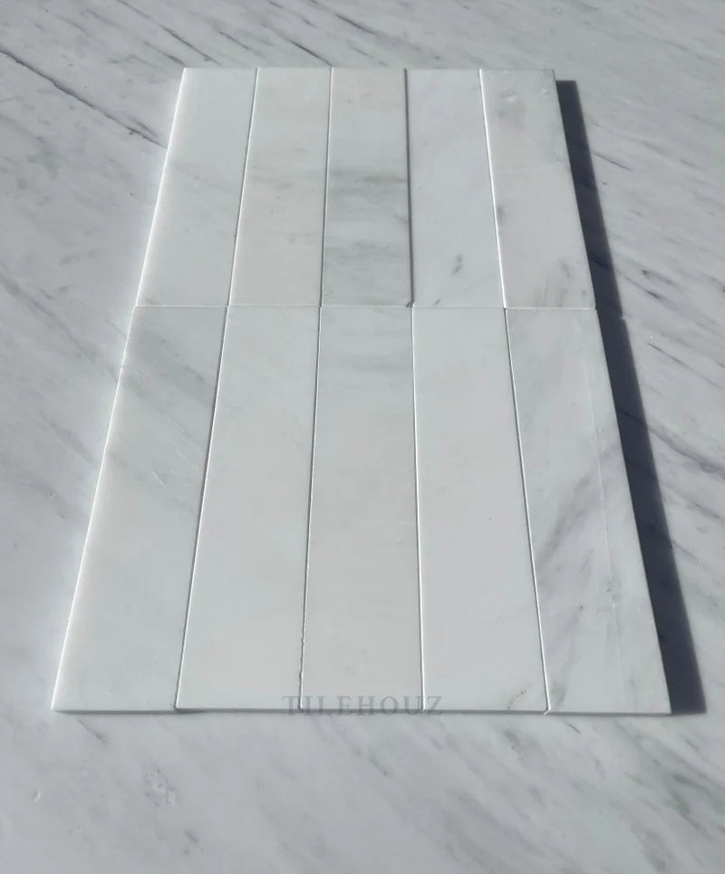 Asian Statuary White Marble 2X8 Tile Polished&Honed