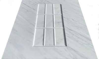 Asian Statuary Marble 3X6 Deep-Beveled Tile Polished&Honed